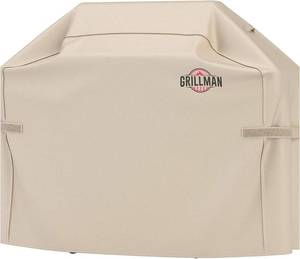 lot 3663 image: Grill Cover by Grillman, Tan, 64 Inch, BBQ Outdoor Grill Covers, Charcoal & Gas Grills, Waterproof, Rip-Proof, Weather-Resistant, Anti-UV, Barbecue Cover for Weber, Genesis, Charbroil, Nexgrill, etc