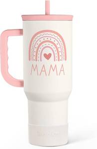 lot 3694 image: SANDJEST Gift for Mom from Daughter Son - Mama Insulated Stainless Steel Tumbler 40oz with Handle and Straw, Travel Coffee Mug for Mommy Moms - Gifts Idea for Birthday Christmas Mothers Day