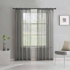 lot 3698 image: Gray Sheer Curtains 95 Inches Long 2 Pack Translucent Solid Color Window Treatment Rod Pocket Grey Sheer Curtains for Bedroom Living Room 52x95