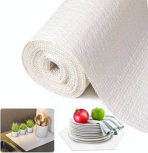lot 3716 image: Shelf and Drawer Liner for Kitchen Cabinet, Non Adhesive Non Slip Shelf Paper Waterproof Washable Thickened for Dresser Pantry Shelve Bathroom Protector Liner(White,12 in x 30