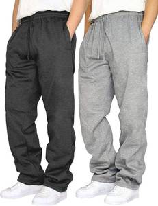 lot 3722 image: Lasjixion Mens Fleece Sweatpants Open Bottom Drawstring Hiking Jogger Workout Sweatpants for Men with Pockets SIZE XXL