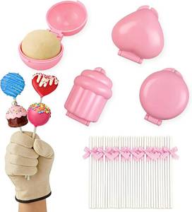 lot 3731 image: Multiple Shapes Cake Pop Mold Kit with 100 Cake Pop Sticks & 100 Cake Pop Bows, Plastic Mold for Baking, Play Dough or Soap Making, Weddings, Birthdays & Celebrations