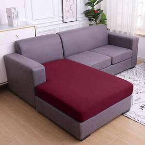 lot 3733 image: hyha Jacquard Couch Cushion Covers, Chaise Lounge Sofa Slipcovers Washable, Diamond Lattice, L Shape Couch Cushion Covers for Sectional Sofa (1 Piece for Chaise, Wine Red) SIZE XL