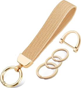 lot 3747 image: Stretchy Wristlet Keychain, Cute Key Chain Woven Wrist Lanyard Strap Keys Holder for Women Girl Men