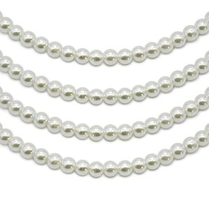 lot 3765 image: Expo International 4 4mm White Glass Pearl Beads on 30-Inch Strands Tulle