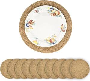lot 3769 image: 11.8 Inch Round Jute Placemats Set of 6   Boho Rustic Woven Table Mats & Charger Plates, Heat Resistant & Easy to Clean, Handwoven Farmhouse Table Decor for Dining, Kitchen, Weddings & Home