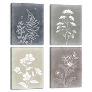 lot 7292 image: Framed Boho Wall Art Set of 4 Minimalist Botanical Print Wall Art for Rustic Vintage Farmhouse Home Kitchen Wall Decor 8x10inch (8 x 10 x 4 Panels) - Retail $20