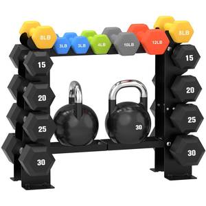 lot 7298 image: DERACY Dumbbell Rack Stand Only, 5 Tier Black Dumbbell Stand for Home Gym, Heavy Duty Steel Weight Rack Holds 8-30LB Pairs, 450LBS Capacity Free Weight Storage Organizer for Strength Training Equipment - Retail $30