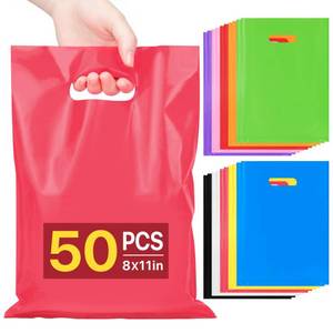lot 7311 image: ANZNKU Multicolor Party Favor Gift Bags 8x11, Goodie Bag for Candy Jewelry Thank You Treat Craft Easter, Small Plastic Party Bags with Handles for Kids Birthday, Wedding, School Events - Retail $8