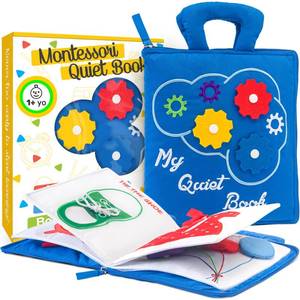 lot 7335 image: deMoca Busy Book for Toddlers 1-3, Quiet Travel Activity Book for Airplane and Car Rides, My Quiet Book Montessori Toy for 1 Year Old, No Noise Busy Board, Gift for Boys and Girls - Retail $25