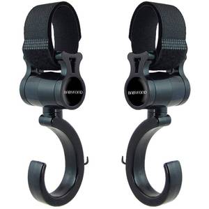 lot 7351 image: Stroller Hooks, Babyfond 2 Pack of Multifunctional Hooks, 360-degree Rotating Firm Non-Slip Stroller Hook for Buggy, Baby Carrier, Bike Bicycle, Car Headrest