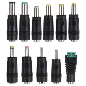 lot 7357 image: DC Adapter Plug, 10 Pcs Universal 5.5 mm x 2.1 mm DC AC Power Adapter Tips Connector Charger Adapters Kit Power Supply Plug Jack Tips for Led Strip, Laptop - Retail $7