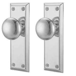 lot 7372 image: ToPToToo Dummy Door Knob Interior, Inactive Door Knobs for Closet, Antique Bifold Door Knobs Replacement, Single-Side Dummy Old Style Door Handle, Satin Brushed Nickel, 2 Pack - Retail $20