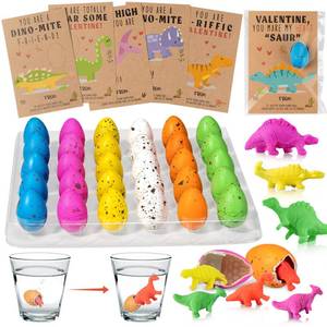 lot 7375 image: GiftPioneer Valentines Day Gifts for Kids, 30Pcs Hatching Dinosaur Eggs Cards Bulk, Novelty Dino Toys Valentine Exchange Gift for Boys Girls Toddler School Class Classroom Party Favors - Retail $13