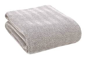 lot 7393 image: Glamburg 100% Soft and Breathable Cotton Thermal Blanket Twin Charcoal - Perfect for Layering Any Bed for All Season - Retail $30