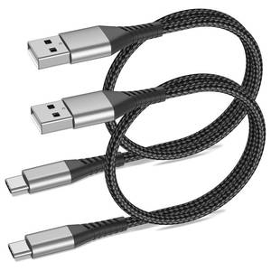 lot 7404 image: USB A to USB C Cable 2ft, 2 Pack Braided USB Type C Cable Fast Charging Cord, 2 ft USB to USB-C Cable for Car iPhone 15 16 17 Pro Max, iPad Air Pro, Samsung Galaxy S24 S23 Ultra, USBA to USBC Cable - Retail $8