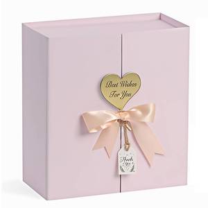 lot 7431 image: 7x7x3 Inch Pink Gift Boxes with Lids, Small Pink Gift Box with Ribbon Card Fancy Gift Wrap Boxes for Anniversary, Bridal Showers, Weddings, Girlfriend, Bridesmaids Gifts, Mothers day - Retail $6