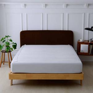 lot 7439 image: Stretchy Box Spring Cover Queen Size - Jersey Knit &amp Stretchy Wrap Around 4 Sides Bed Skirt for Hotel &amp Home, Wrinkle &amp Fading Resistant Fits Queen Size Beds, White