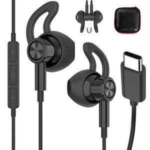 lot 7486 image: Wired Earbuds for AppleAndroid USB C Headphones with Anti-Fall Ear Buds Tips DAC Chip Corded USBC Type C Earphones for iPhone 15 16 17 Pro Max 17e 16e for SamsungGalaxy S26 S25 S24 S23 S22 S21 Black - Retail $15