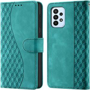 lot 7491 image: for Samsung Galaxy A23 4G5G Wallet Case with Card Holder, RFID Blocking Credit Slots Kickstand Shockproof Phone Cover Fit for Samsung A23 Phone Case Turquoise - Retail $10