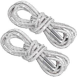lot 7492 image: Mxxipp 2pcs Glitter Rhinestone Rope, Sparkly Crystal Shoe Laces, Bling Round Drawstring Cords Replacement for Hoodies Sweatpants Shorts Shoes Bags Accessories- White - Retail $9