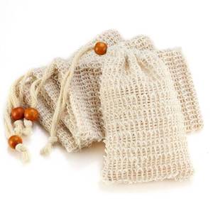 lot 7499 image: Soap Bag, Natural Sisal Soap Saver Bag Pouch Mesh Net Waste Plastic-Free Exfoliating Foaming and Drying Soap Holder for Shower (3 Pack) - Retail $6