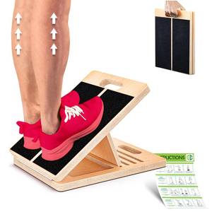 lot 7511 image: Wooden Calf Stretcher - Portable Slant Board for Calf Stretching - Bears 300 lbs - Adjustable Incline Board Physical Therapy Equipment - Reduce Injury Risk, Improve Foot, Leg & Ankle Mobility - Retail $24