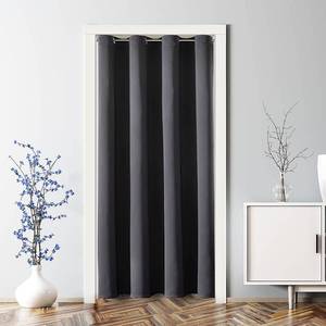 lot 7523 image: ChrisDowa Blackout Door Curtains for Doorway Privacy, Grommet Closet Curtains for Bedroom Closet Door, Thermal Insulated Temporary Doorway Cover Room Divider Drapes (1 Panel, Dark Grey, 52 x 80 Inch) - Retail $24