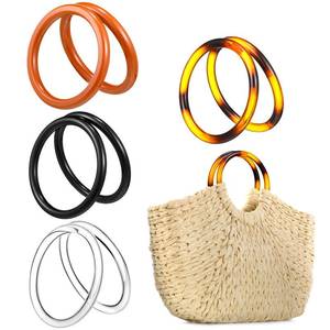 lot 7527 image: Cinnvoice 8 Pack Bag Handle Round Purse Handles Decorative Replacement Purse Strap for Crochet Bags(Round Shape,4.5 Inch) - Retail $12