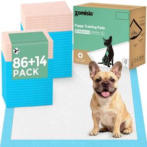 lot 7543 image: ZOMISIA Health Monitoring Puppy Pee Pads 100 Count for Dogs 22 x 22 - 14 Color Changing Pee Pads with pH Indicator  86 Dog Potty Training Pad, Odor-Control, Super Absorbent & Leak-Proof - Retail $28