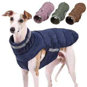 lot 7554 image: PlentiVive Dog Winter Coat, Athletic Fit Puffer Vest for Whippet Greyhound, Water-Resistant Fleece Lined Jacket with Adjustable Cocoon Fit for Cold Weather (Blue, X-Large)