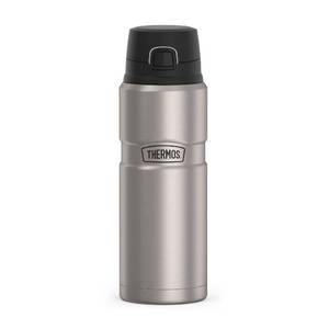 lot 7566 image: THERMOS Stainless King Vacuum-Insulated Drink Bottle, 24 Ounce, Matte Steel - Retail $29
