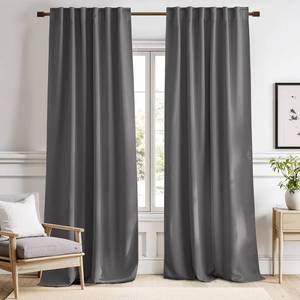 lot 7541 image: Nicetown 52x84in High End Thermal Curtain Panels 2pk Grey Grommeted