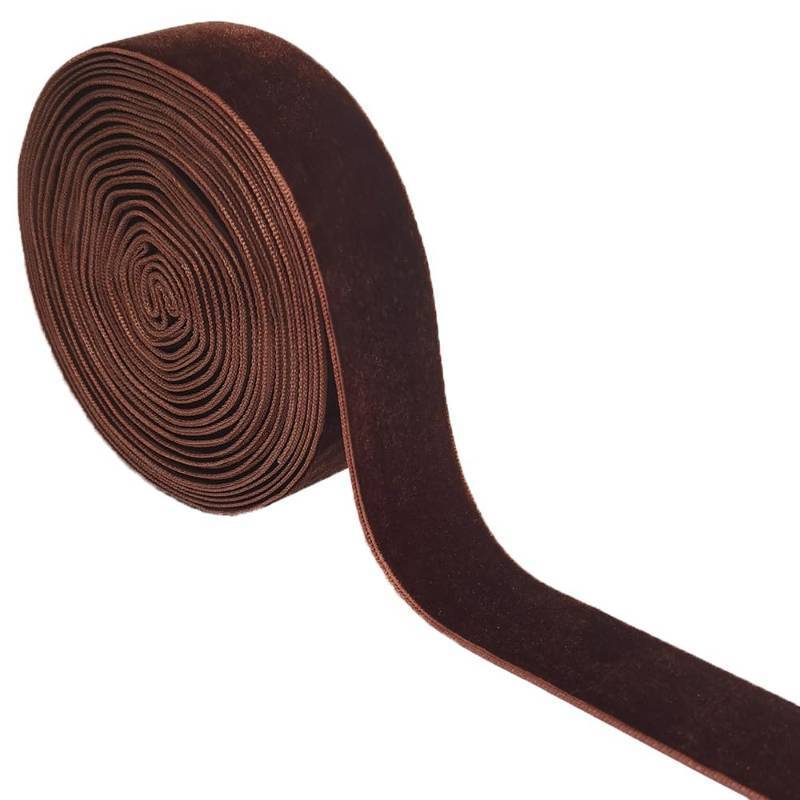 lot 62219 image: Wedding Christmas Valentines Day Gift Box DIY Craft Decor Velvet Ribbon (Coffee, 1x2Yards) - Retail $6