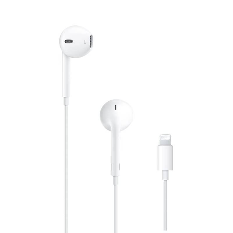 lot 43756 image: Apple EarPods Headphones with Lightning Connector, Wired Ear Buds for iPhone with Built-in Remote to Control Music, Phone Calls, and Volume - Retail $16