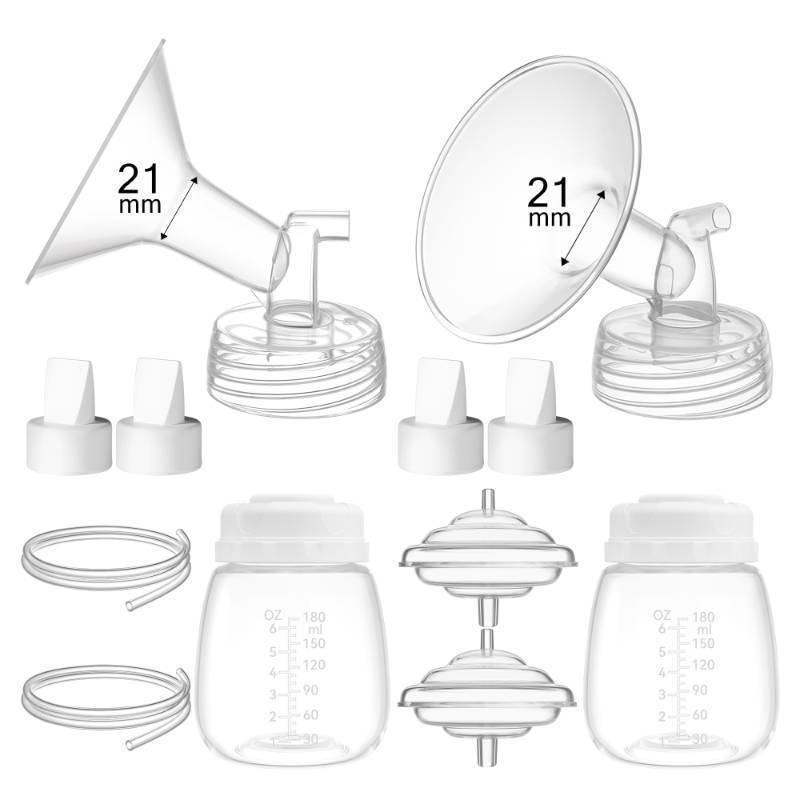 lot 43864 image: 21mm Replacement Pump Parts for Spectra S1 S2 9 Plus Synergy Gold Includes Flange Duckbill Valve Tubing Backflow Protector Bottle Compatible with Motif Luna Cimilre Ameda MYA Pump - Retail $20