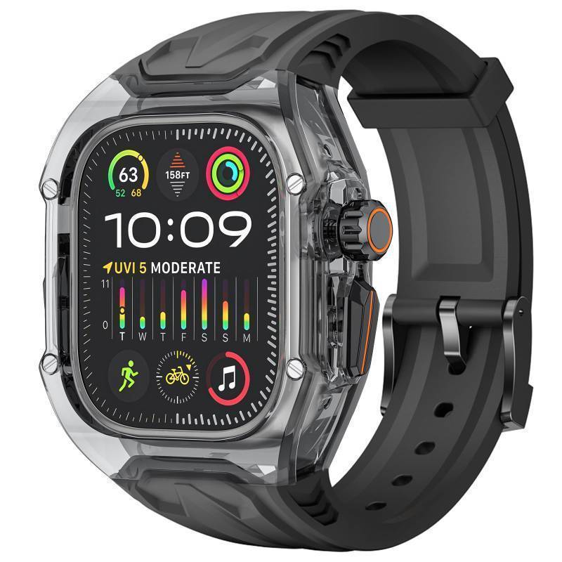 lot 34936 image: Rugged Band and Case Compatible with Apple Watch Ultra 3 2 1 49mm, iWatch TPU Sport Strap with Shockproof PC Frame Bumper for Man - Retail $27