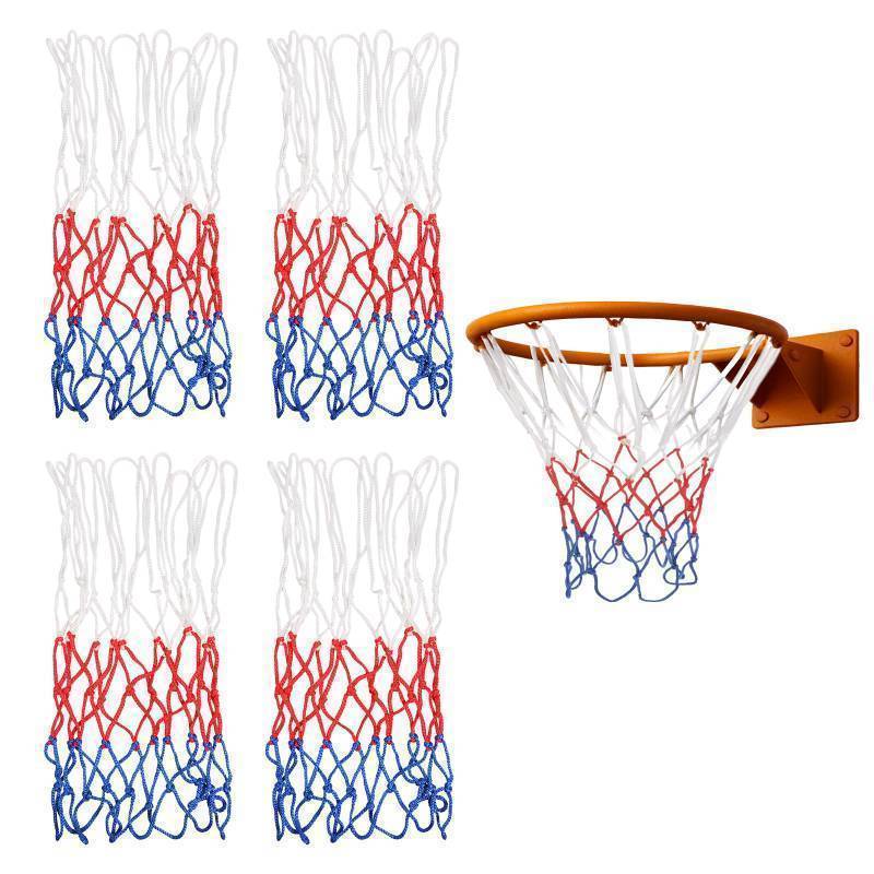 lot 14748 image: 4 Pcs Small Net Replacement for 8 Loops Mini Basketball Hoop, Rainproof Sunscreen for All-Weather 8-10.25 Rims Basketball Hoop Net for Indoor and Outdoor Replacement Net - Retail $6