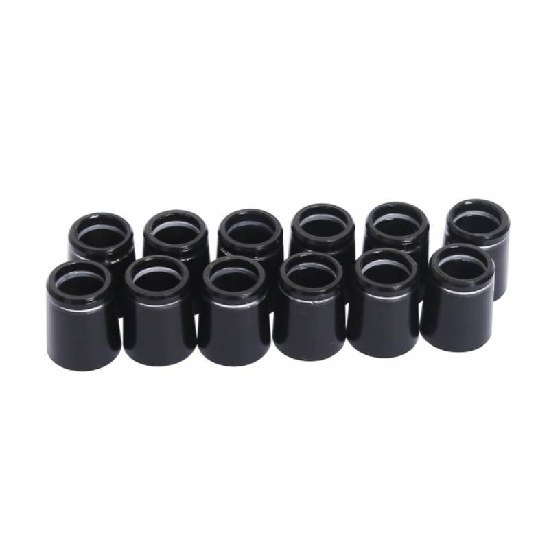 lot 14755 image: 12 Pcs 0.335 Black Golf Club Ferrules for Golf Club with Single Silver Ring 8.5mm16mm12.2mm - Retail $10