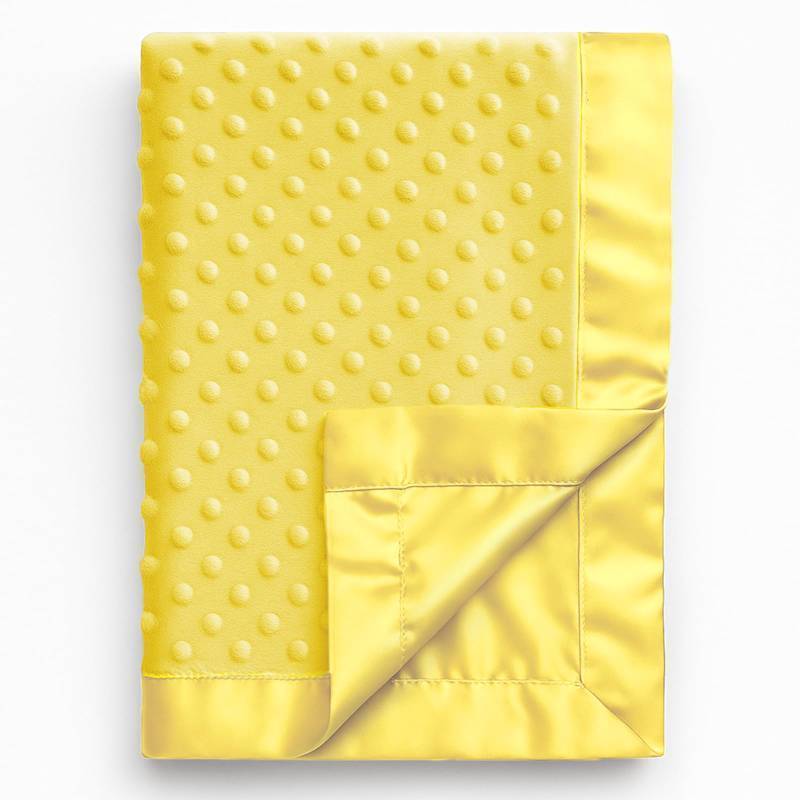 lot 34861 image: Baby Soft Minky Polyester Blanket with Satin Backing Baby Gifts for Boys and Girls (Yellow, 30x 40) - Retail $20