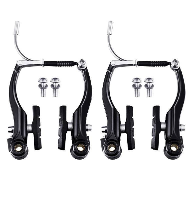 lot 34993 image: Free-fly 1 Pair Bike Brakes Mountain Bike V Brakes Set, Including V Brake for Front and Rear Wheel, Fit for Most Bicycle, Road Bike, MTB, BMX (Black) - Retail $15