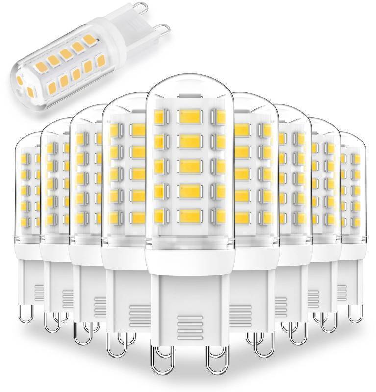 lot 71901 image: G9 Dimmable LED Light Bulb 3W Daylight White 6000K,40W 60W Halogen Equivalent, G9 Bulb 350 LM AC 120V for Chandelier Wall Pendant Ceiling Lighting Lamps No-Flicke,10-Pack - Retail $21