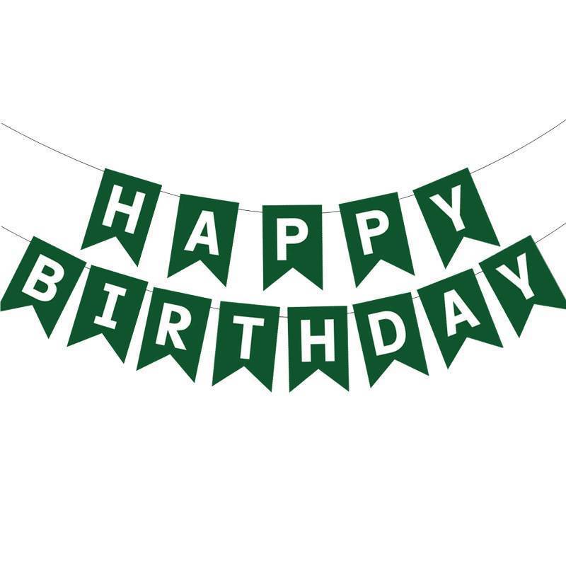 lot 15820 image: Green Happy Birthday Banner Birthday Party Supplies for Adult Boy Girl - Retail $8