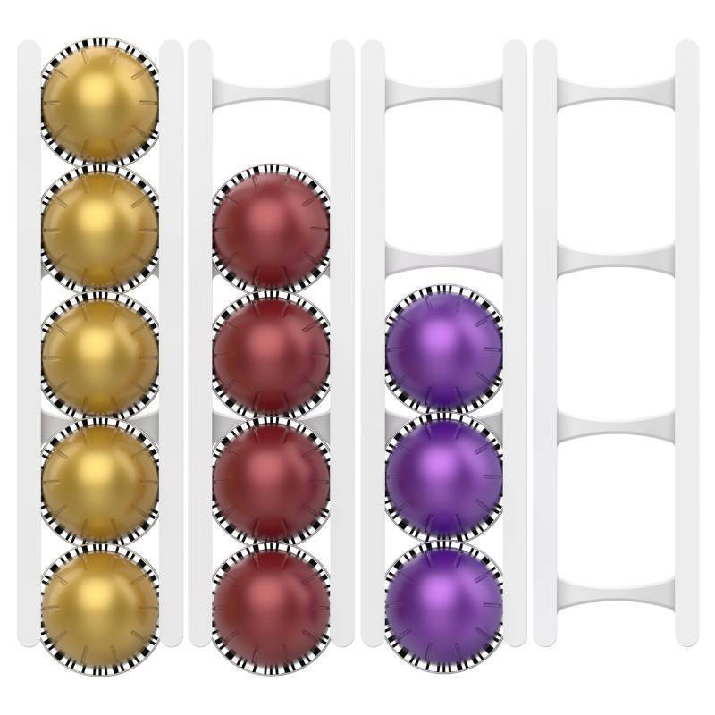 lot 25817 image: Auden Arctic Coffee Pod Holder Compatible with Nespresso VertuoLine Capsules 15-Pod Space-Saving Organizer for Wall, Cabinet, or Under-Counter Mount, White - Retail $15