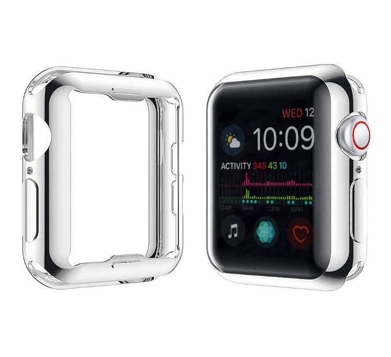 lot 25859 image: 2 Pack 40mm Apple Watch Silver Cover Soft TPU Anti-Scratch Lightweight Protective Case Built in Screen Protector Compatible with IWatch SE 3 (2025)654SE - (1 Silver  1 Transparent) - Retail $10