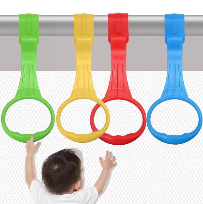 lot 25945 image: Baby Pull Up Ring Learn to Walk Stand Up Assist, Universal for Baby Playpen or Crib - 4 Colors - Retail $7
