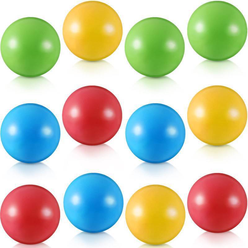 lot 35584 image: 11 Pieces Multi Colored Plastic Replacement Balls Small Bulldozer Popper Toy Balls 1.75 Inch Soft Crush Proof Air Filled Ocean Ball for Toddlers (Classic) - Retail $10