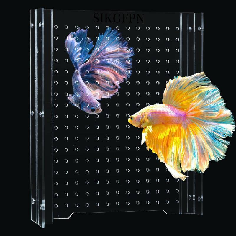 lot 55062 image: Acrylic Fish Tank Divider,5 Gallon Tank Divider, Adjustment Clear Fish Tank Separator Set with Suction Cups (5gal5.5gallon) - Retail $24