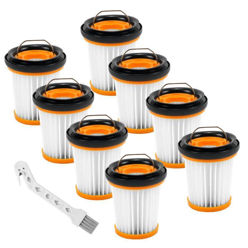 lot 55342 image: WV201 Filter Fit for Shark Wandvac ION W1 S87 Cordless Handheld Vacuum WV200, WV201, WV205, WV220, Compare to Part # XHFWV200, 8 Pack Filters and 1 Clean Brush - Retail $12
