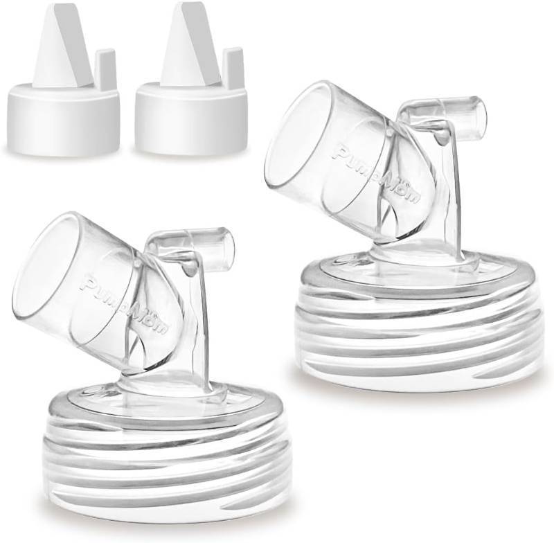 lot 55347 image: Wide Mouth Connector Duckbill Valves for Spectra S1 S2 9 Plus Pump, Widemouth Connector Compatible with Medela PersonalFit Shield and Lansinoh Flange Backflow Protector Base - Retail $13